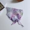 Cotton and Linen Triangle Scarf Headscarf Women's New Ink-dyed Flower New Versatile Literary Decorative Scarf Headband