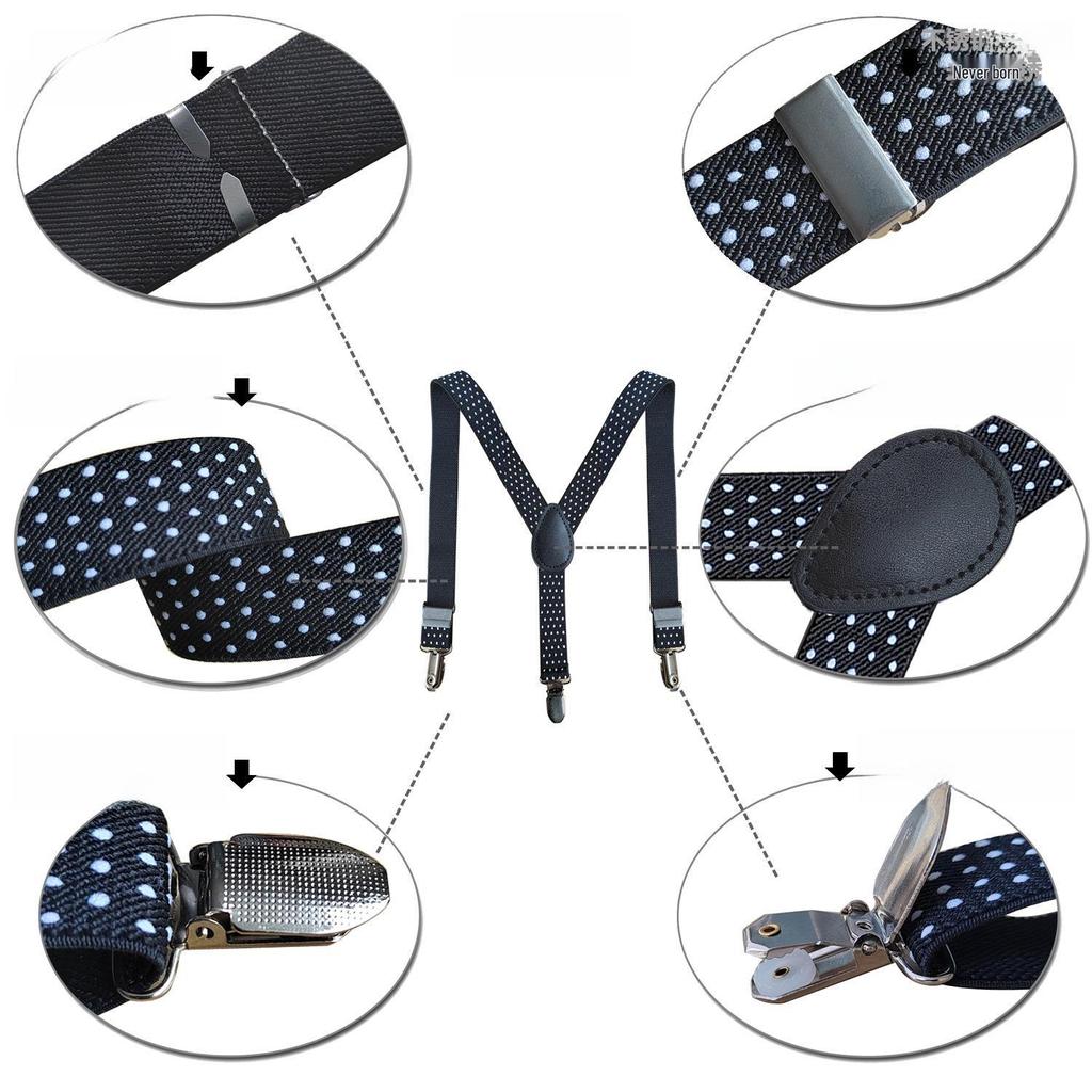 Kinder Y-Form Elastische 3-Clip Fliege und Hosenträger Set - 2,5 cm, für Jungen und Mädchen