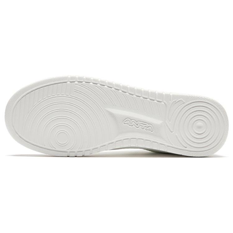 New Anta Relaxed Slip Resistant Shock Absorbers Low Top Skateboard Shoes Men's White 912518001Q-2