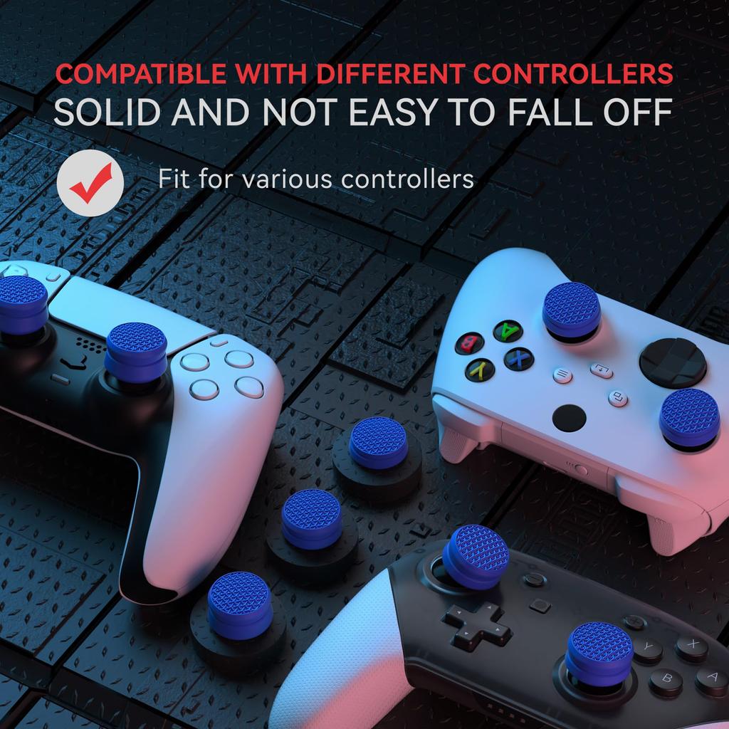 PlayVital Thumb Cushion Cap Cover Thumb Grip for PS5 PS4 Thumbstick Grip Cover for Xbox Core Xbox One Elite Series 2 Wireless Thumb Grip Cap for