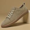 Fashion Fashion Suede Leather Men Casual Vulcanized Shoes Comfy Flat Walking Board Shoes Genuine Leather Outdoor Antiskid Walking Shoes
