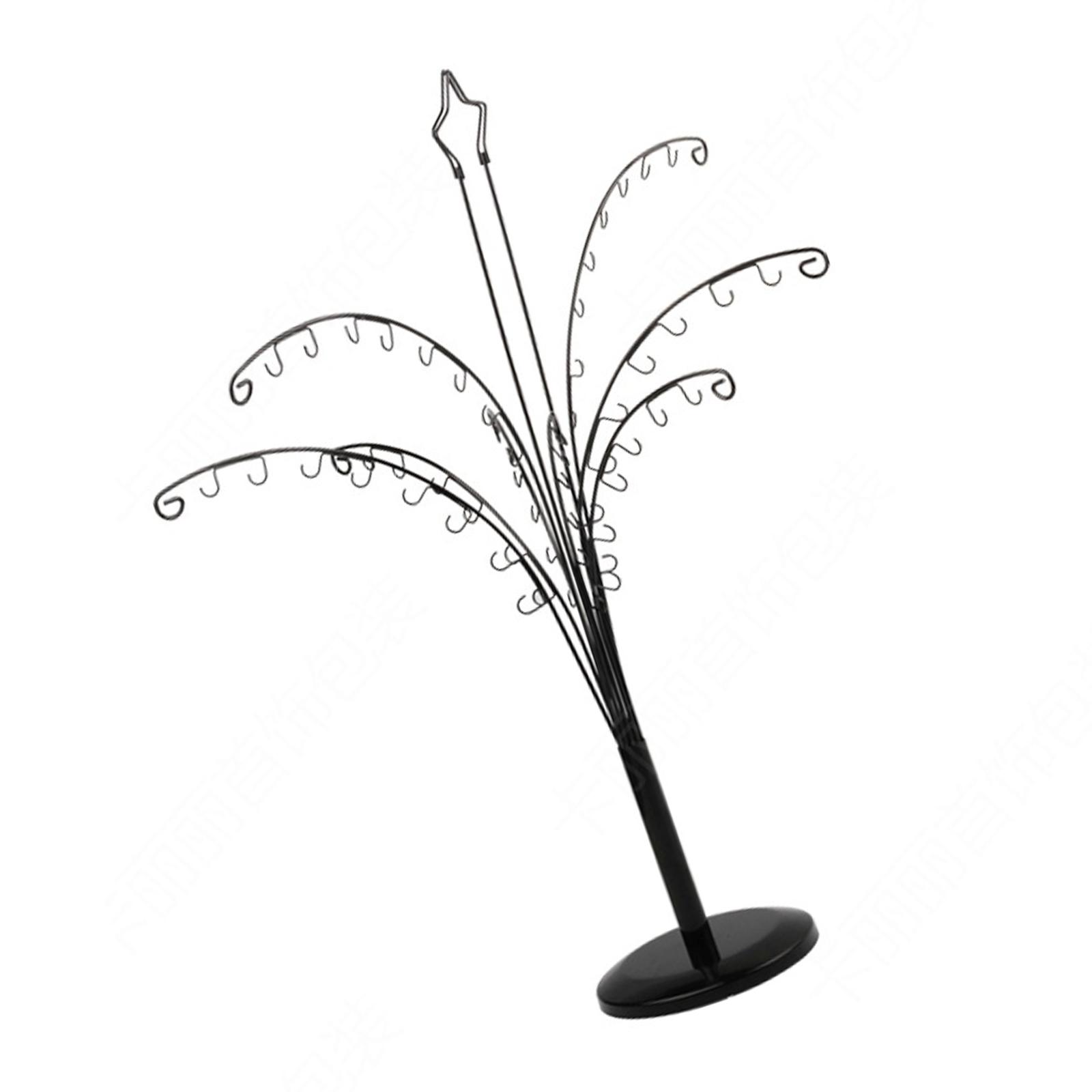 

Прочная подставка-органайзер для украшений, практичные органайзеры для ожерелий и браслетов, подставка с 64 крючками для удобного выбора чёрный