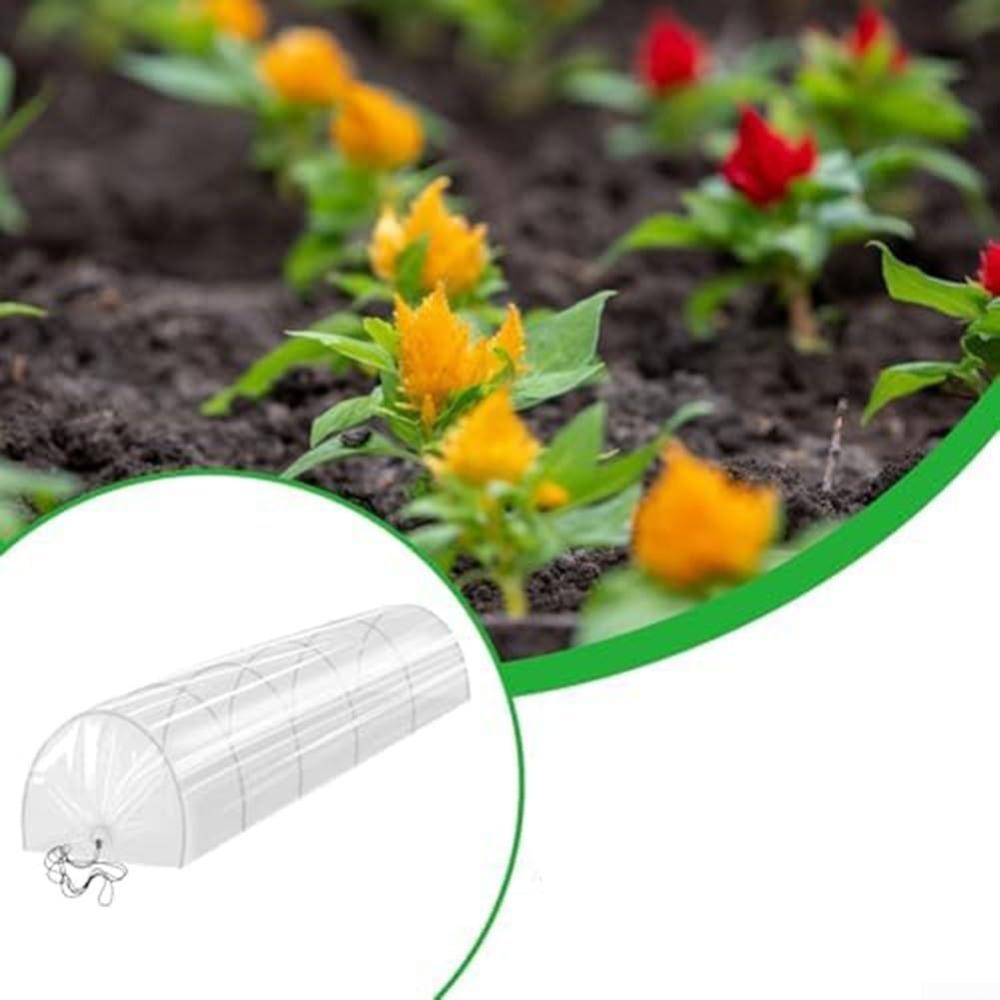 Garden Greenhouse Clear Polythene Plastic Greenhouse Tunnel Cover Rainproof Anti Freezing Cold Proof Winter Protection Cover