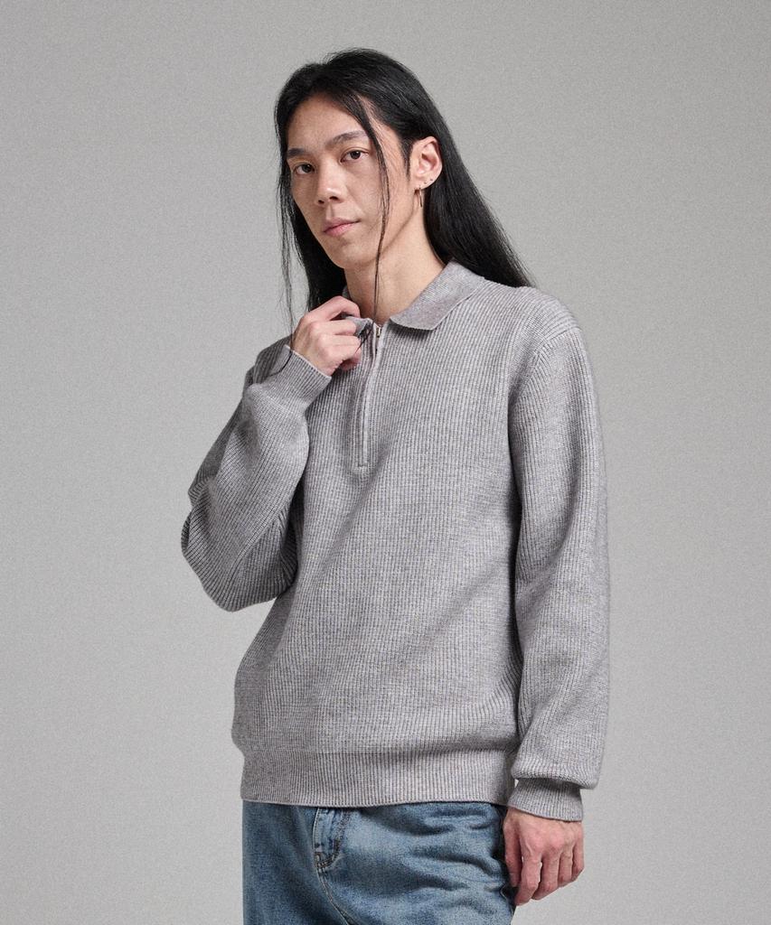 ANALOG MOOD Hazzi Half Zip Collar Knit (Gray)