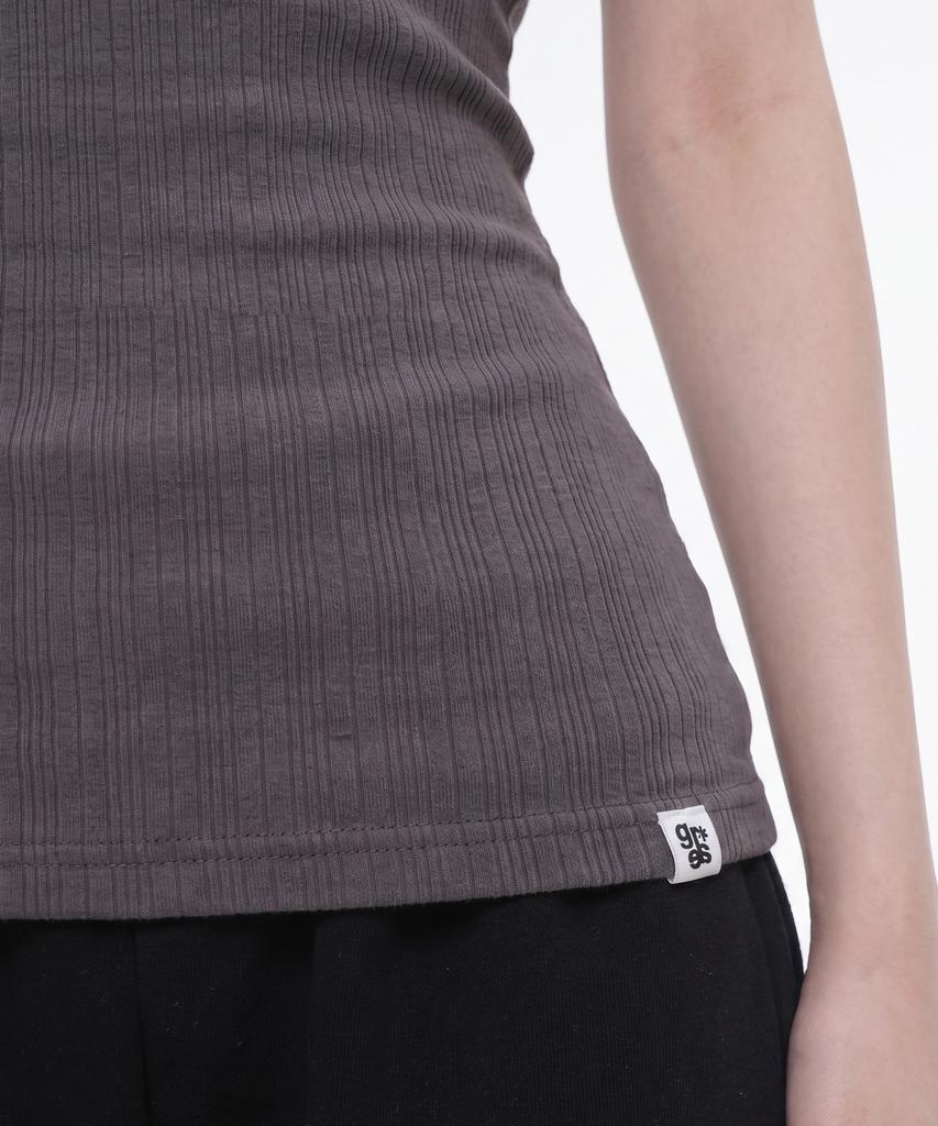 GRAVER [Woman] Ribbed Halter Sleeveless Top_2 Colors