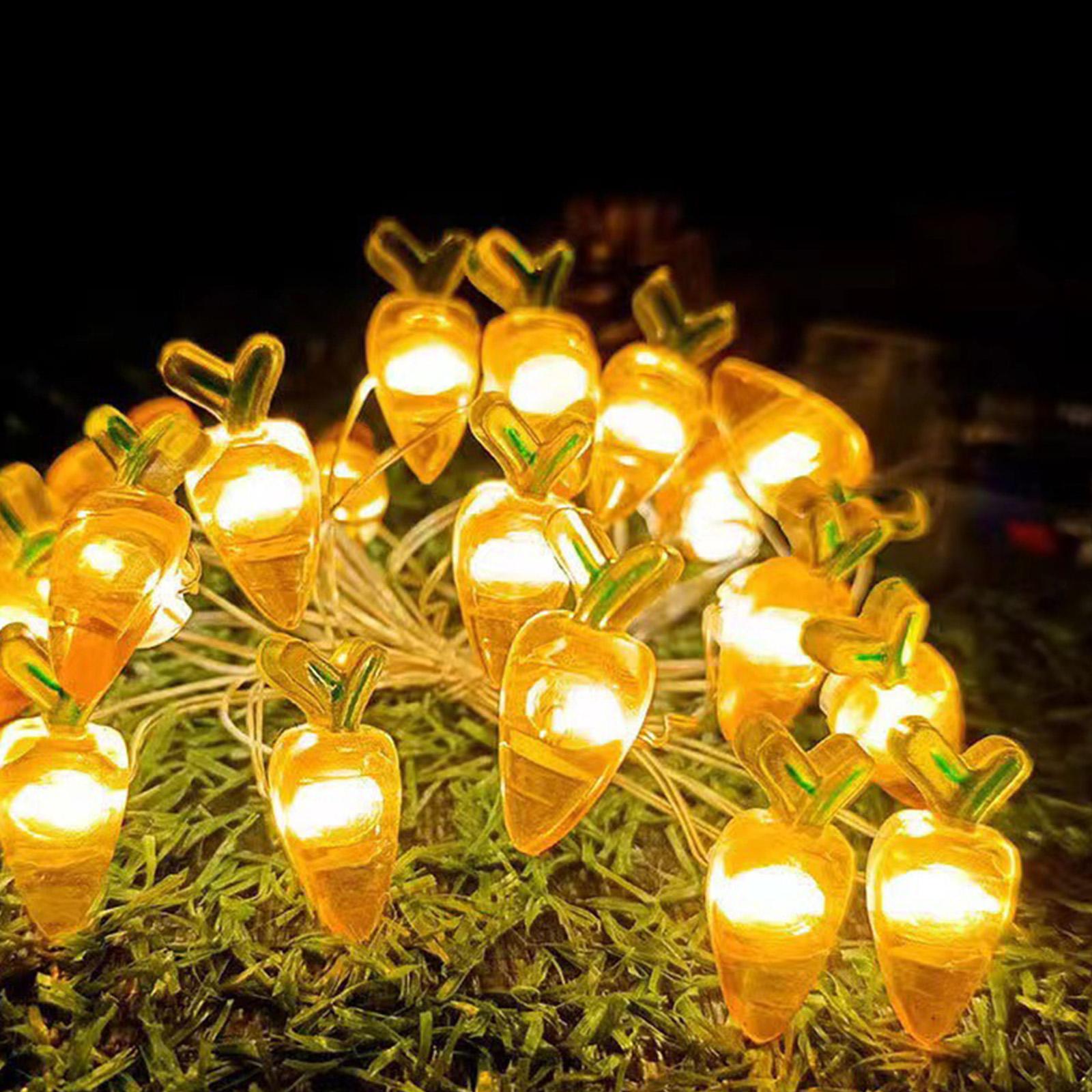 

Easter String Lights Bunny and Carrot Decorative Patio Lights for Holiday Festival Outdoor Indoor Celebration Lighting S