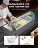Commercial Food Warmer 3-Pan 1500W Buffet Bain Marie with Glass Cover