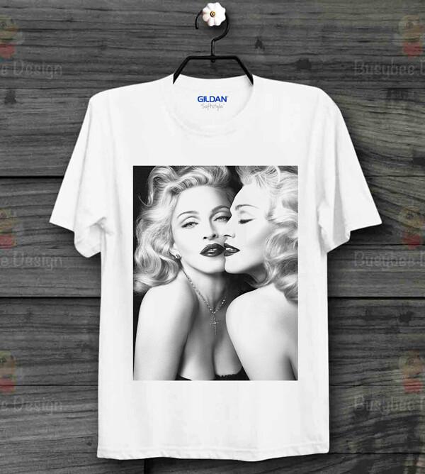 MADONNA ЗЕРКАЛЬНОЕ ЛИЦО КРУТАЯ ВИНТАЖНАЯ УНИСЕКС Футболка Мужская Женская Футболки Топ B263 3XL
