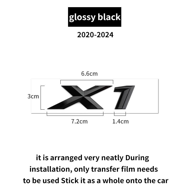 Suitable for BMW X1 X2 X3 X4 X5 X6 X7 F49 U12 F39 G08 G18 F15 F25 F26 G01 G02 G05 G06 G07  and Tail Letters Silver Black