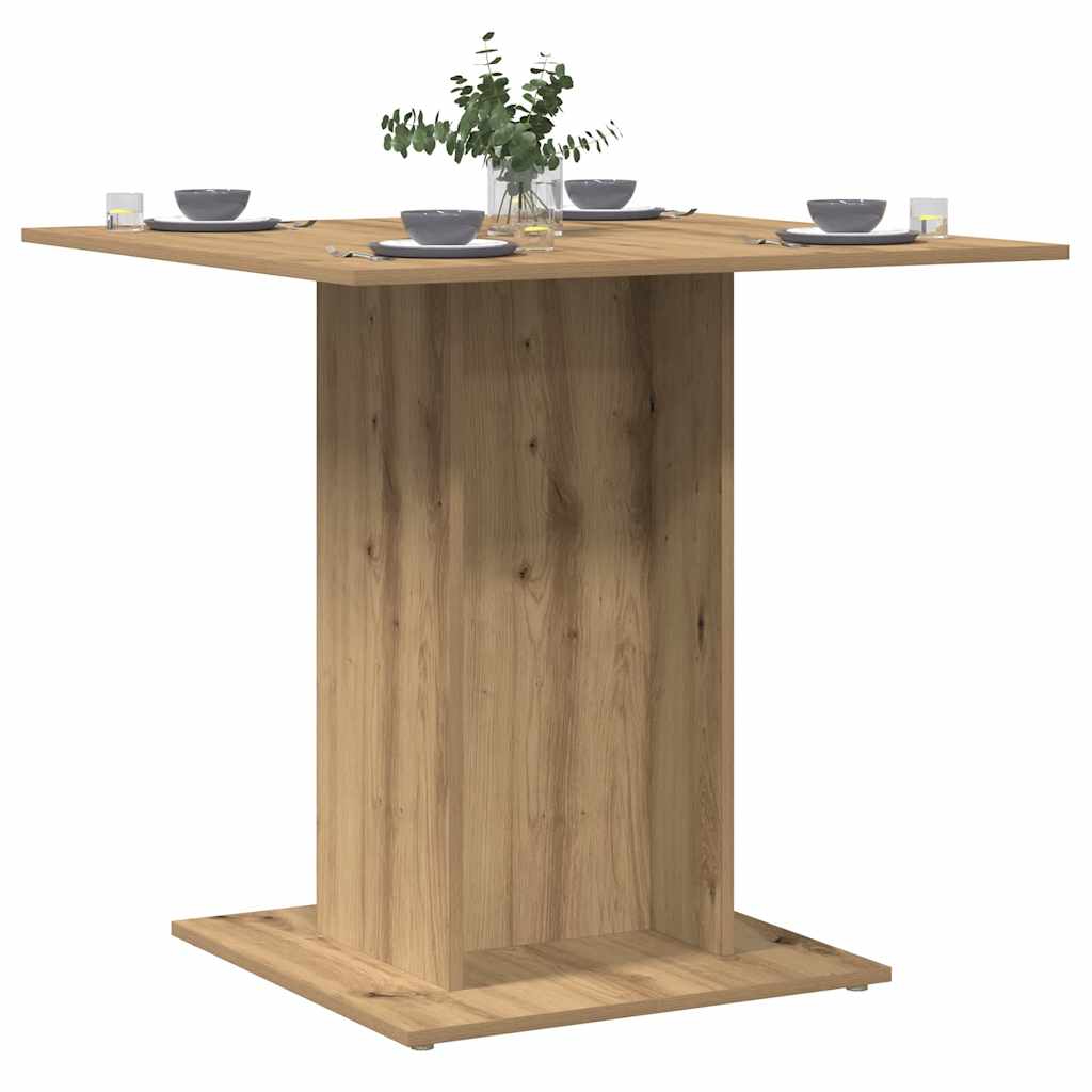 Vidaxl Dining Table, Artisan Oak Color, 80X80X75 Cm