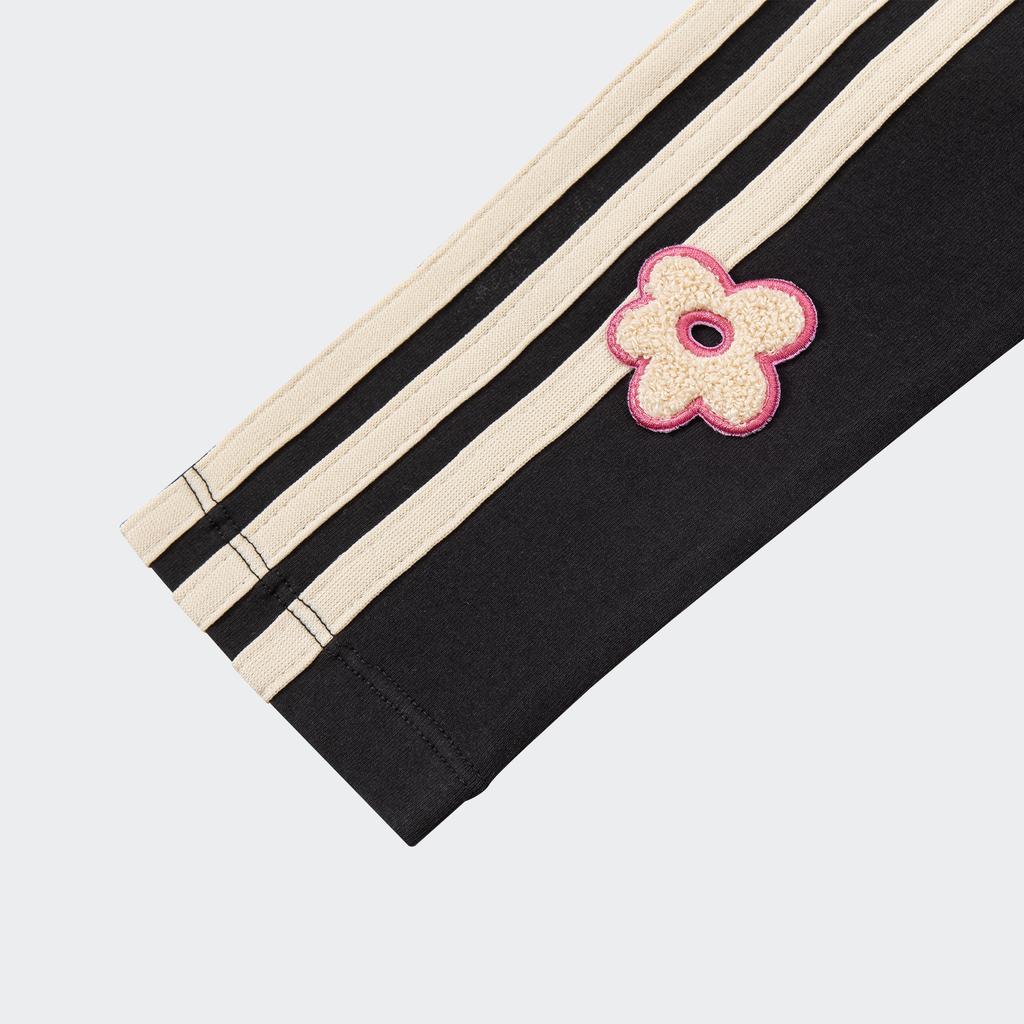 Adidas Alphabet Stripe Print Long Sleeve Sports T-Shirt Women Tops Black IX5644