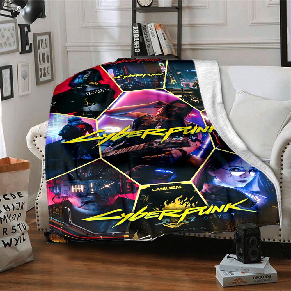 Cyberpunk Edgerunners Blanket Soft Warm Cozy Suitable For Picnics Bedding Bed Allseason Use Stylish Decor Best Holiday Gift For Friends Family