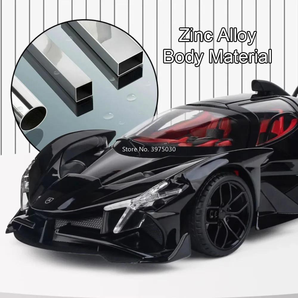 1:18 Apollo EVO 720S Toy Cars Models Alloy Diecast Light Music Miniature Supercar Wheel Steering Vehicle for Children Best Gifts