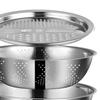 Stainless Steel Drain Basket 5 in Basin with Grater 1 Multifunctional Kitchen Drainage Chopping Strainer Basin for Vegetable