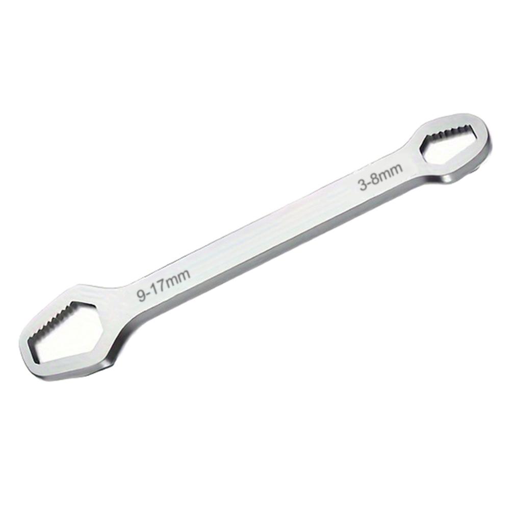 

150mm Universal Torx Wrench 3-17mm Chrome Vanadium Steel Double-Head Self-Tightening Wrench Silver