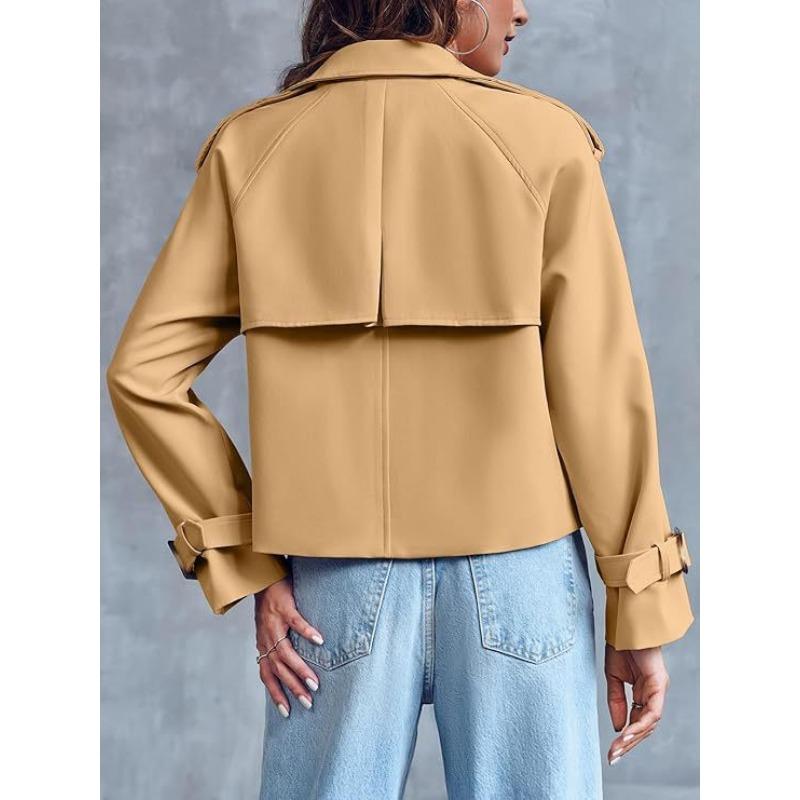 Trench da Donna Corto Doppiopetto Capospalla Casual