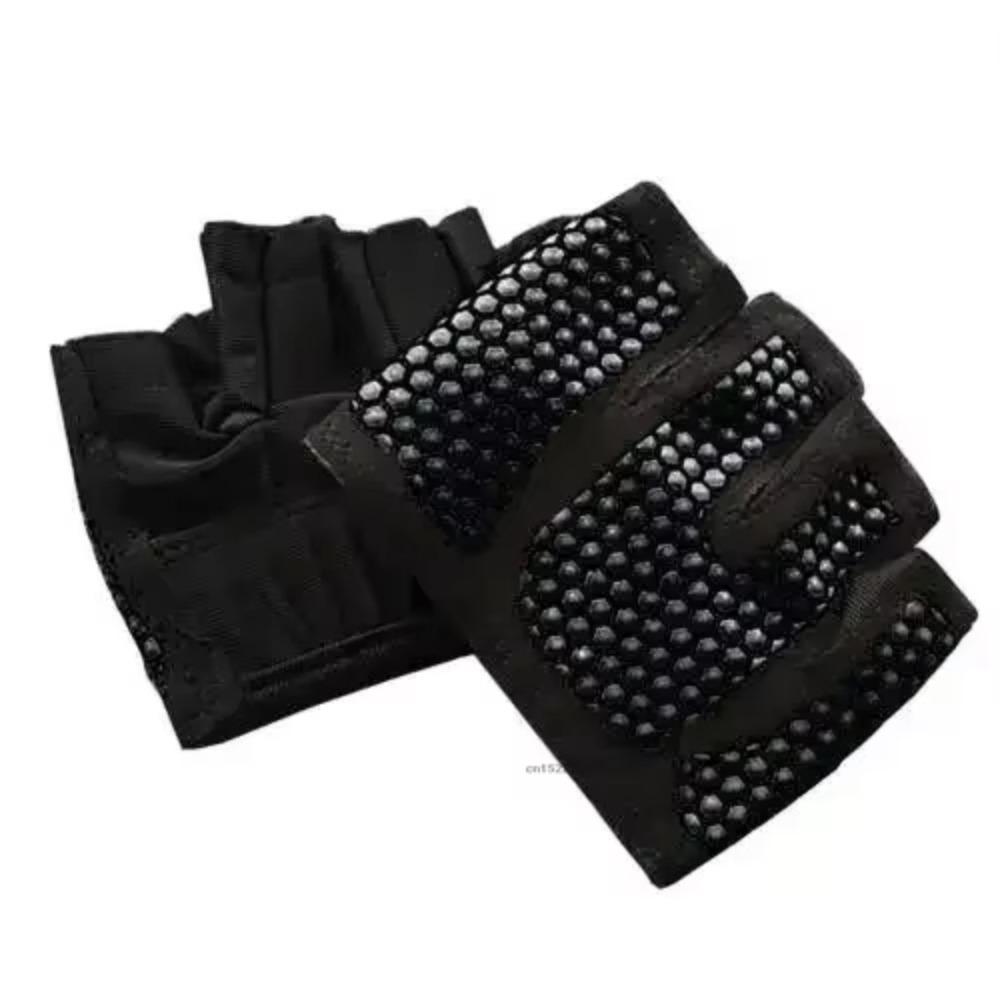 

1 pair Breathable Gym Half Finger Gloves Anti-lost Fitness Gloves Cycling Gloves Weightlifting S чёрный