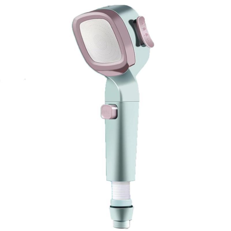 4-mode Handheld Pressurized Shower Head with Pause Switch, Built-in Power Wash
