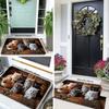 Five Cats Pattern Rectangle Doormat 2D Flat Print Non-Slip Machine Washable Floor Mat for Entryway Kitchen Home Room Decor