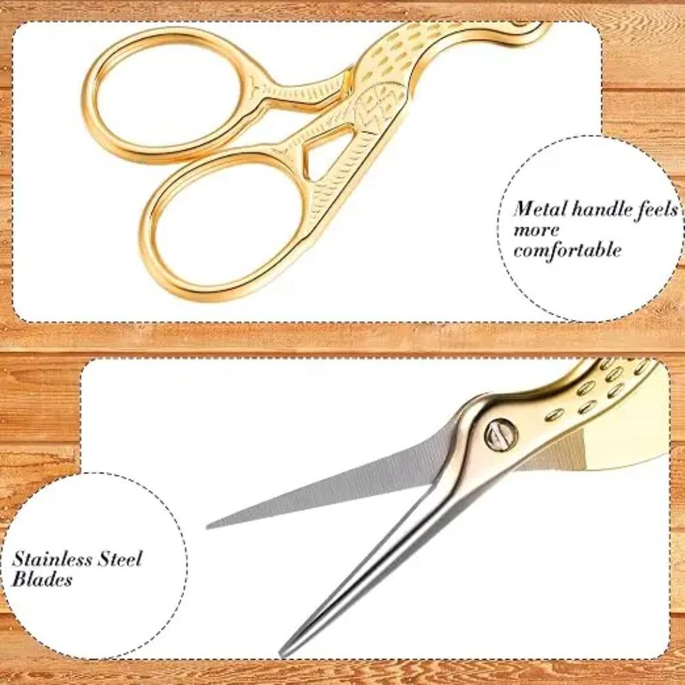 Bird Design Embroidery Scissors Vintage Stainless Steel Thread Snips for Sewing Cross Stitch Needlework Handicraft Daily DIY Use