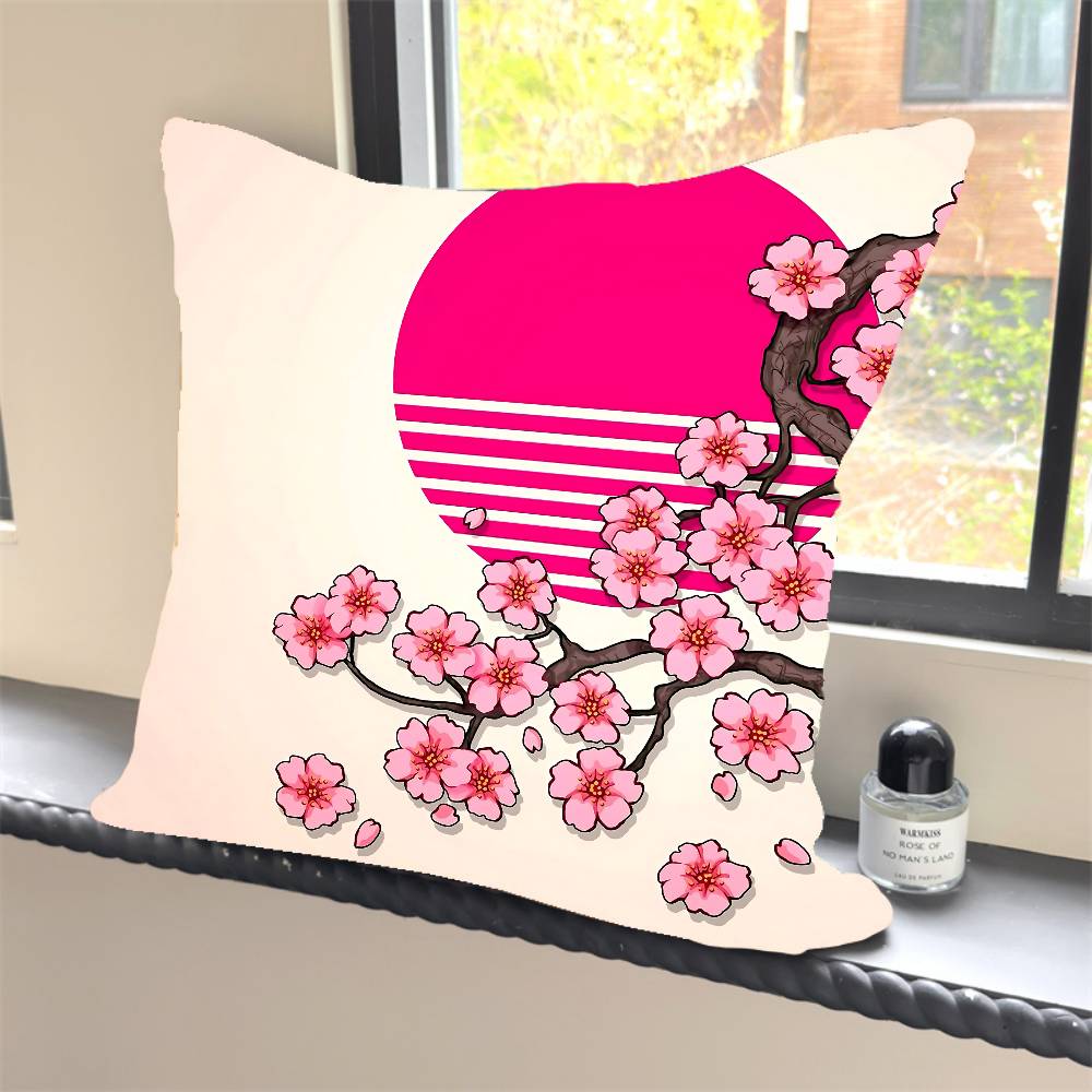 1 Stück Vintage Japanische Kunst Y2K Harajuku Kissenbezug Quadratisch Schlafzimmer Sofa Freizeit Komfort Kissen Auto Heimdekoration