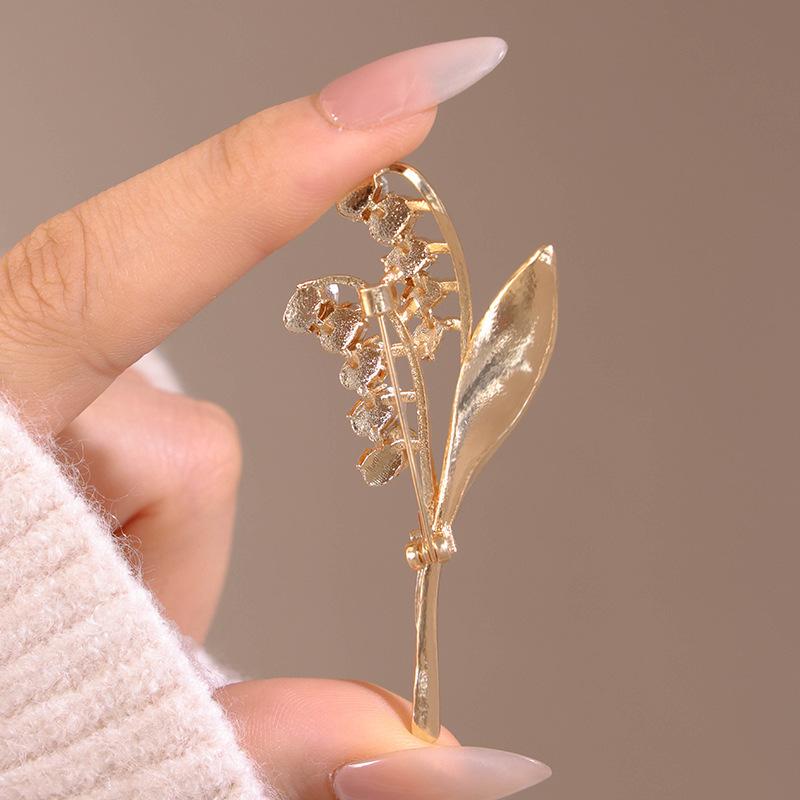 New autumn and winter alloy rhinestone granular wheat ear brooch high-end exquisite women's suit coat corsage jewelry pin