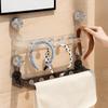 Plastic Towel  Storage Rack Punch Free Faucet Shelf Suction Cup Storage Rack  for Home