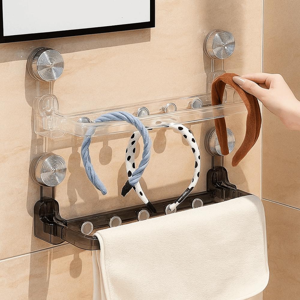 Punch Free Towel Storage Rack Wall Mounted Faucet Shelf Practical Towel Bar for Home