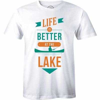 Life Is Better At The Lake Unisexs T Shirt Camping Hiking Outdoor Boat Vintage Designer Clothes Stylish Breathable Unisex