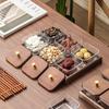 Creative Glass Walnut Fruit Bowl with Compartments for Snacks & Desserts