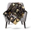 Gothic Skull Home Customize Your Name Blankets Soft Cozy Lightweight Allseason Multipurpose Blanket For Picnics Sofas Offices Beds Living Rooms