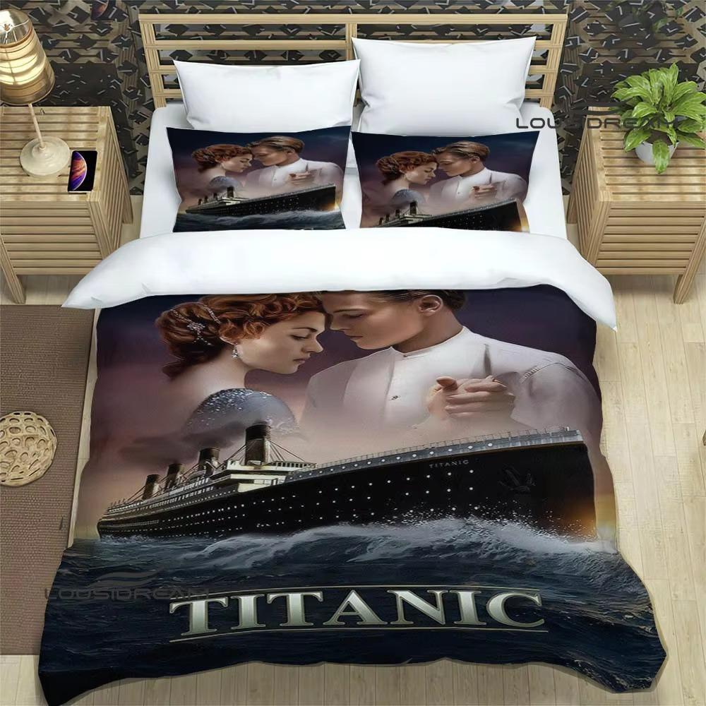 Seturi de lenjerie de pat tipărite Titanic Leonardo DiCaprio set de rechizite de pat rafinat set de pat cuvertură de pilotă cadou de ziua de nastere