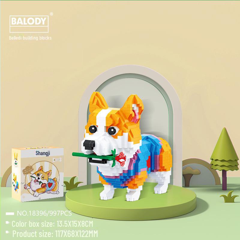 Husky & Schnauzer Toy Building Blocks - Cute Pet Dog Assembly Set for Kids