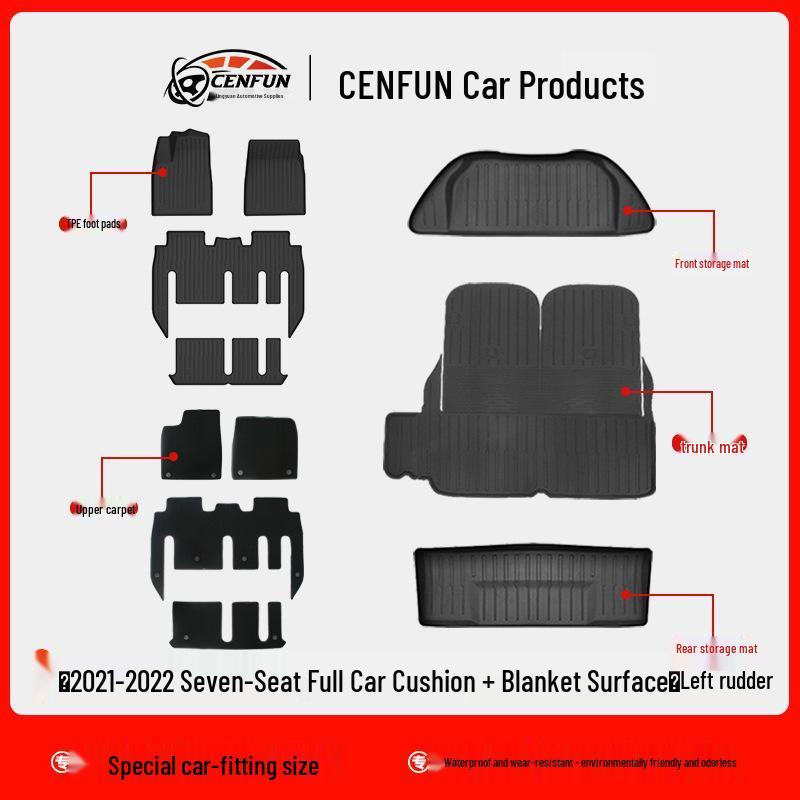 Waterproof TPE Floor & Trunk Mats for 2023 Tesla Model X LHD