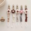 Cute Flower Dummy Nipple Holder Plastic Embroidery Pacifier Clips Baby Pacifier Chain  Newborn