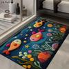 VIKAMA Cute Carpet Underwater World Mat Colorful Fish Door Mat Carpet For Living Room Rug For Bedroom Bathroom Mat Home Decor