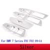 For BMW 7 Series F01 F02 G11 G12 ABS Silver/Carbon Fiber Car Window Lift Switch Button Frame Cover Trim Stickers Car Accessories