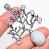 Natural Rainbow Moonstone 925 Sterling Silver Jewelry Pendant 2.80" AP-14034