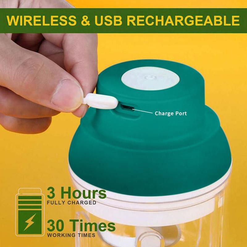 250ml Electric Garlic Chopper Mini Food Slicer Portable Garlic Masher Mincer Press Wireless Food
