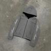 Unisex Oversized Hooded Zip-Up Sweatshirt Pants Set With Letter Print Streetwear