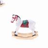Hand Carved Miniature Christmas Wooden Horse Ornament Eco Friendly Safe Decor For Dollhouse Display