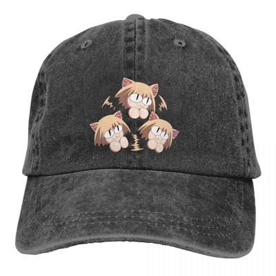Washed Unisex's Baseball Cap Meme Trucker Snapback Caps Dad Hat Neco Arc NECOARC Cat Golf Hats