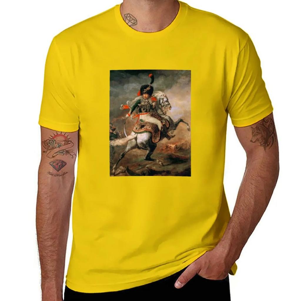 The Charging Chasseur. Théodore Géricault. T-Shirt Tees Oversized Men T Shirt