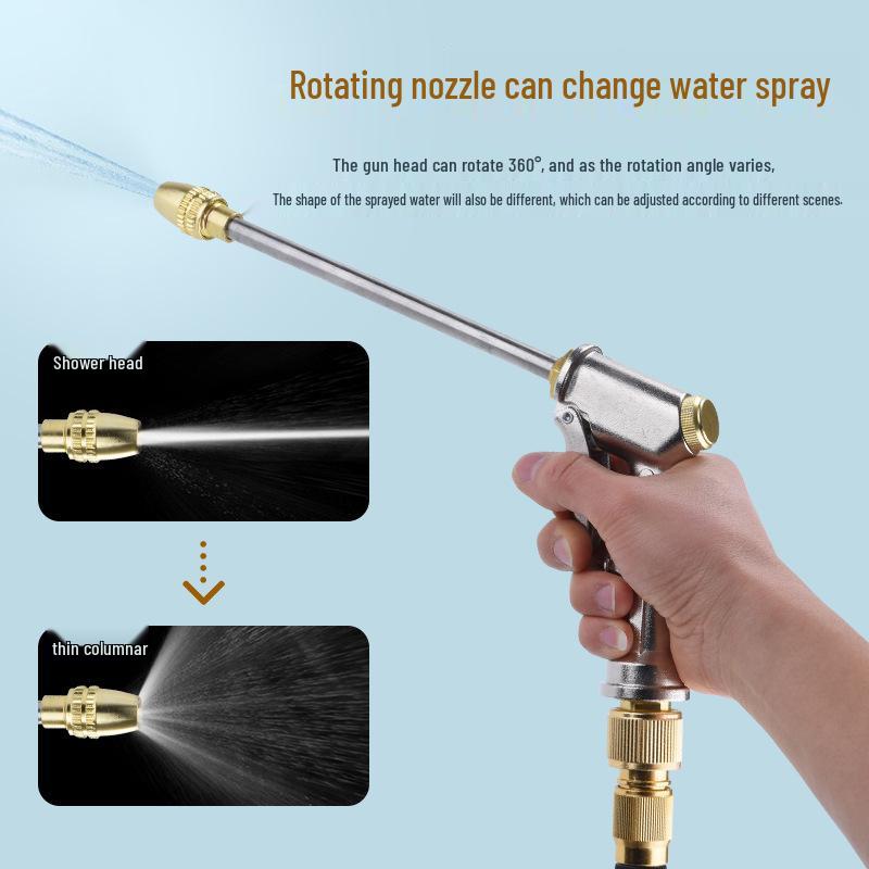 All-Metal Pure Copper High-Pressure Garden Hose with Front Grip and Baked Paint Finish