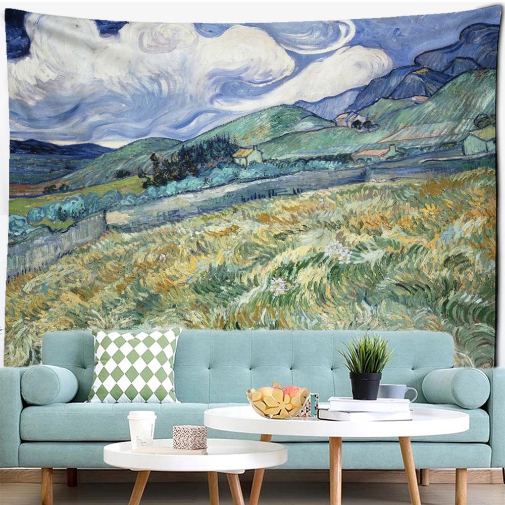 Sea Voyage Oil Painting Tapestry Wall Hanging Van Gogh Art Bedroom Living Room Home
