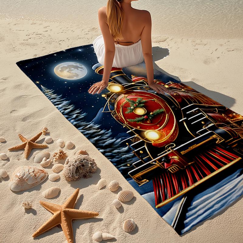 Chrismas Fashion Beach Towel: Ideal for Summer Adventures Soft, absorbent and quick drying suitable for swimming and bathing