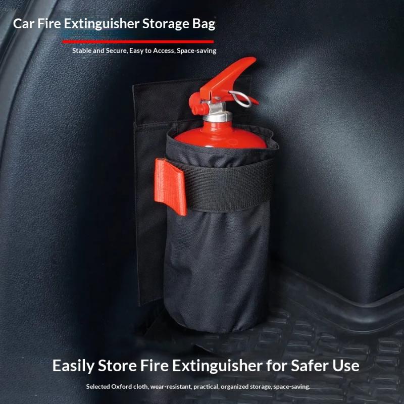 Oxford Fabric Car Fire Extinguisher Organizer - Durable Trunk Storage Bag & Seat Back Holder, For Fire Extinguisher Storage