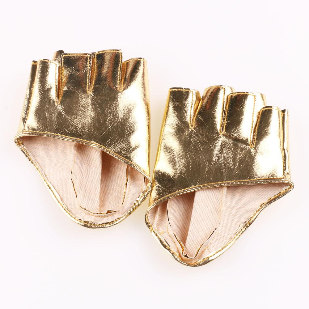 New Half finger Leather Gloves European and American Women's Half Palm Gloves Stage Nightclub Pole Dance Performance Half Finger Gloves