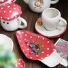 Cute Red Mushroom Ceramic Tableware Afternoon Tea Coffee Cup Tea Set Creative Cartoon Dessert Plates Home Exquisite Salad Bowls