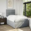 Exclusive House - Bed Slat Base with Mattress Light Grey 120x200cm Fabric